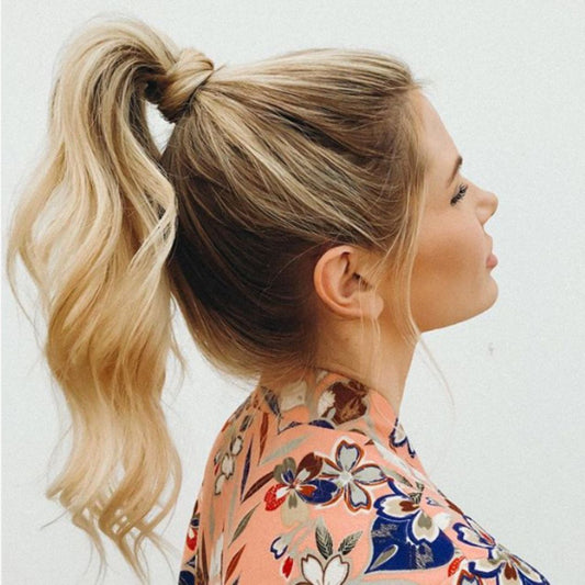 hair extensions in a ponytail