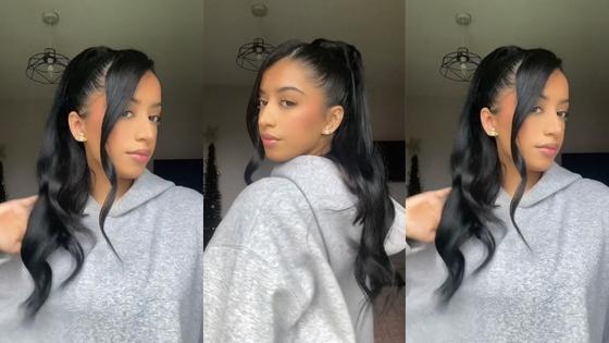 Load video: SIDE PART PONYTAIL