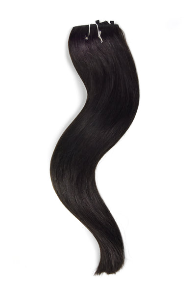 Off/Natural Black (#1B) Quad Weft Clip In Hair Pieces | Cliphair UK