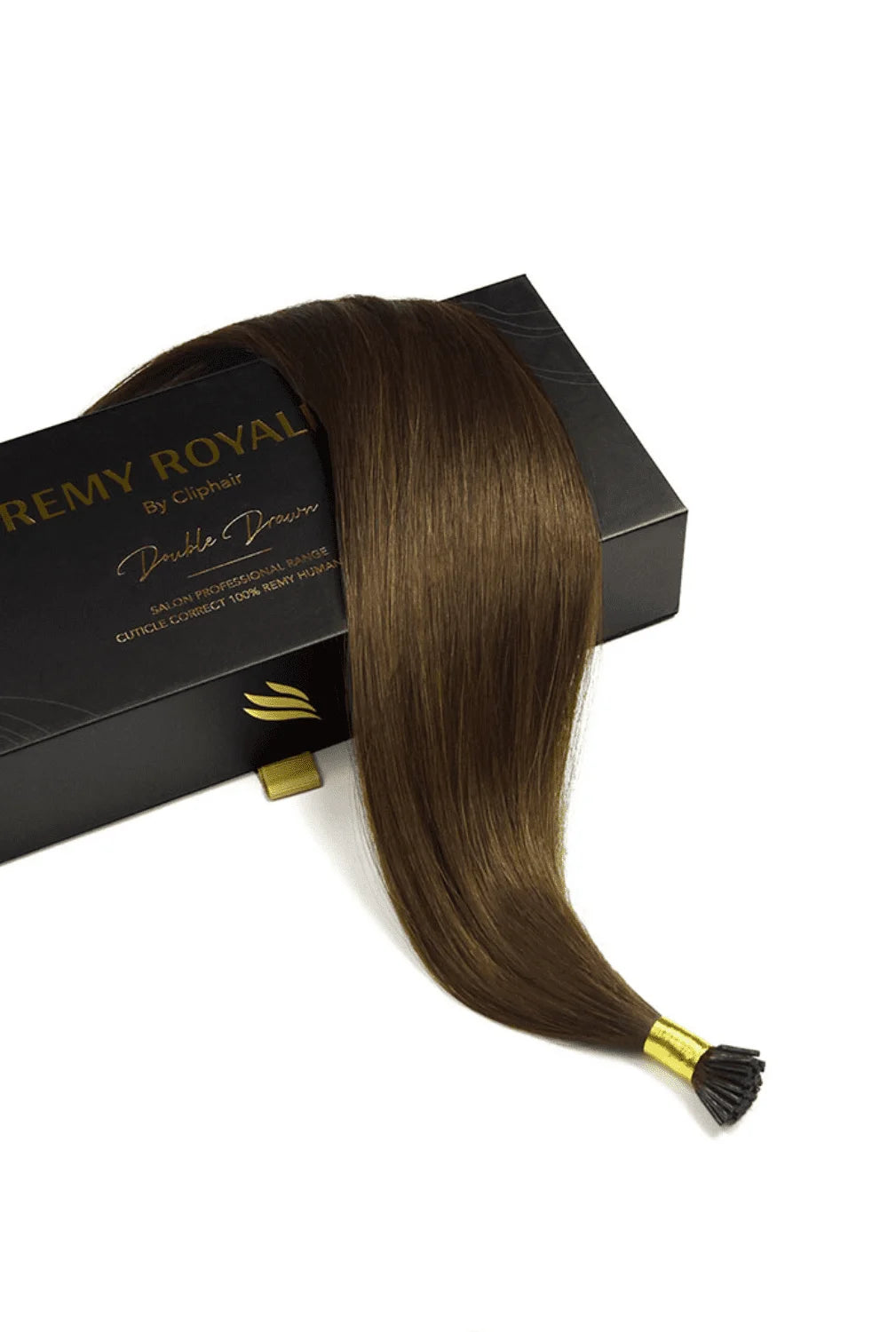 medium brown #4 remy royale i-tip hair extension