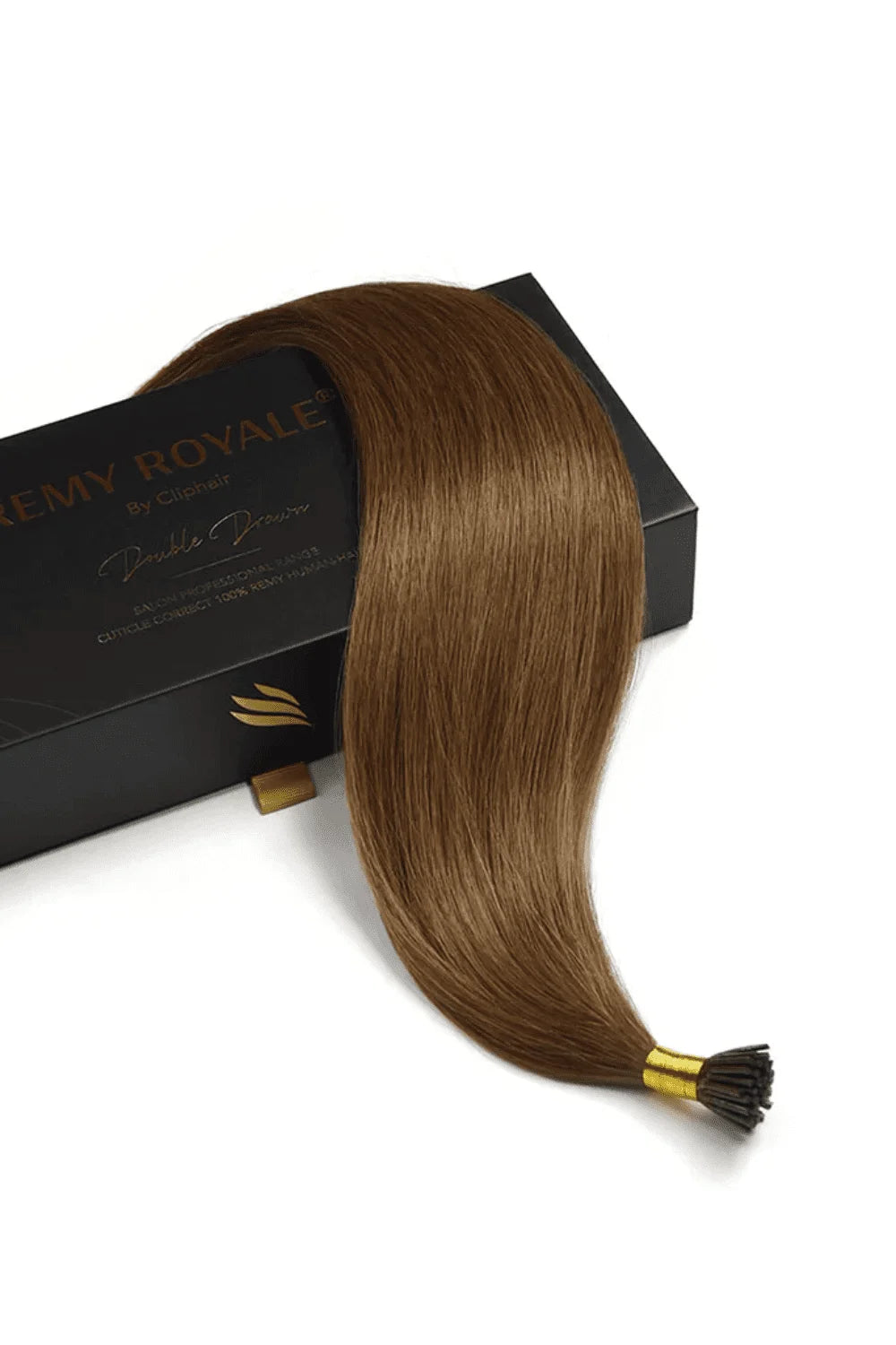 light/chestnut brown #6 remy royale i-tip hair extension