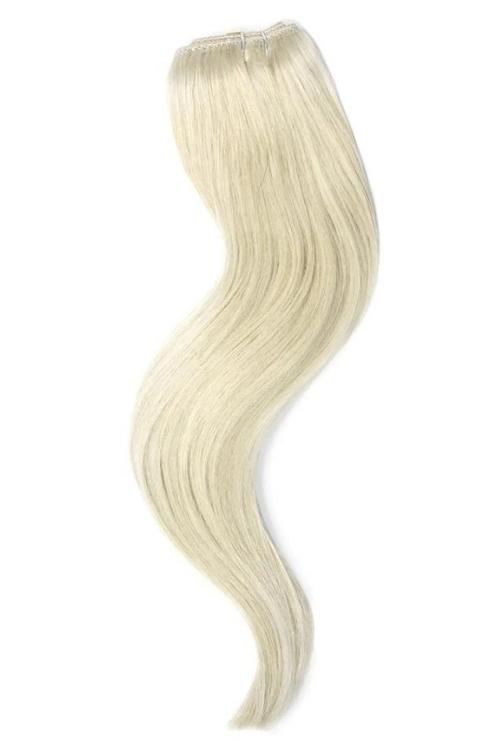 Ice Blonde Quad Weft Clip In One Piece Hair Extensions