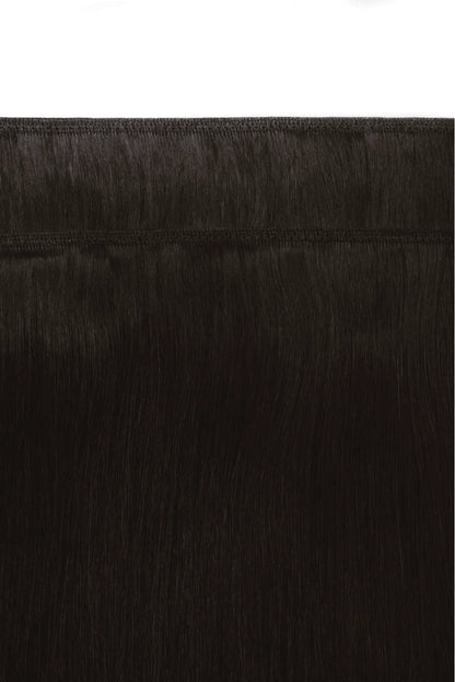 Darkest Brown Flat Weft Hair Extensions: Extension attachment