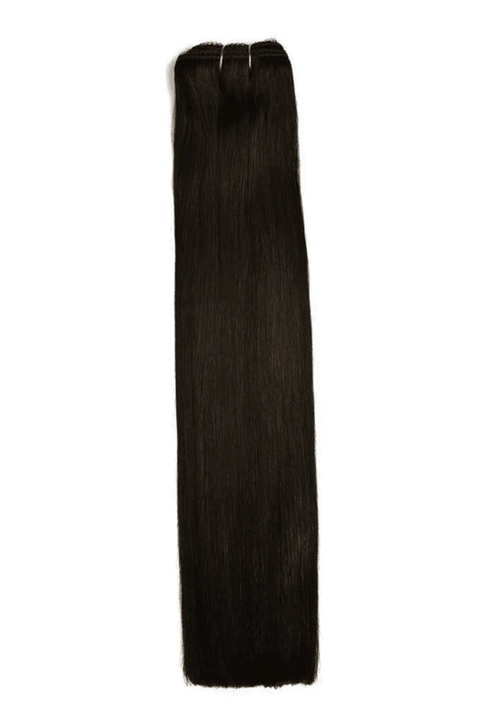 Darkest Brown Weft Hair Extensions Weave: Full Extension