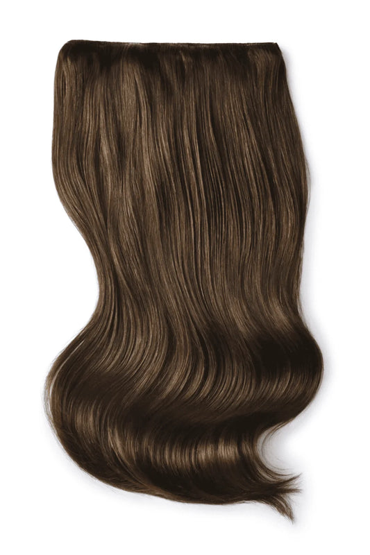 Medium Brown Double Weft Clip In Hair Extensions: Full Extension