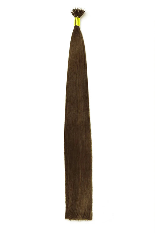 Medium Brown Nano Ring Hair Extensions: Full Extension