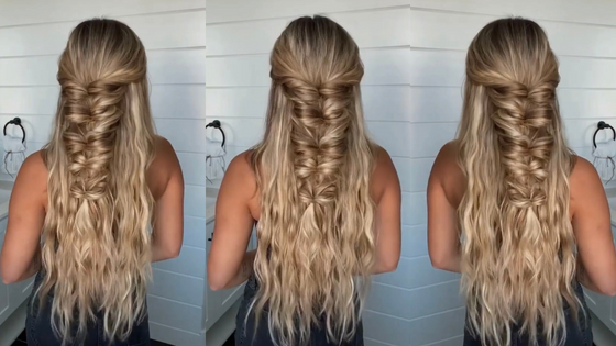 Load video: BRAIDED HALF UP