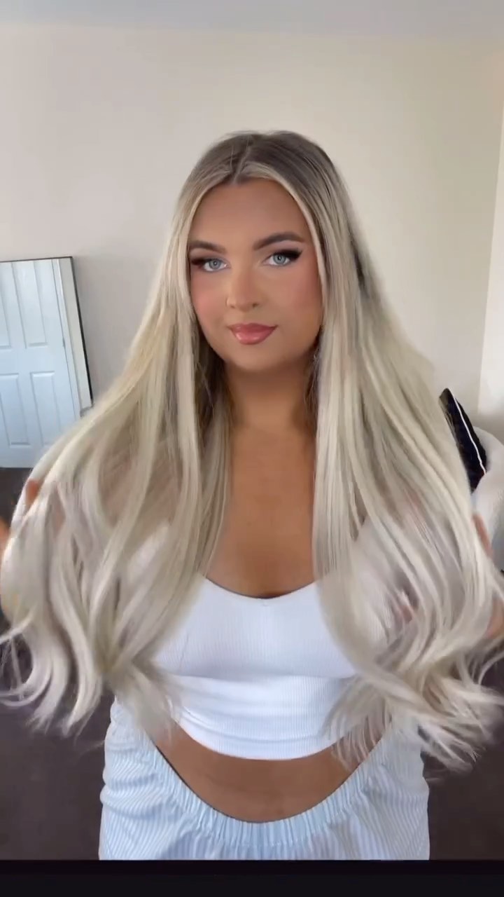 nano ring iceblonde hair extensions