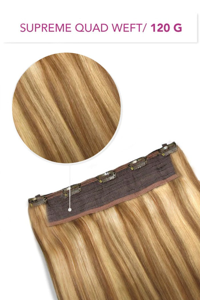 Butterscotch Blonde 10 16 Supreme Quad Weft One Piece Clip In Hair Extensions