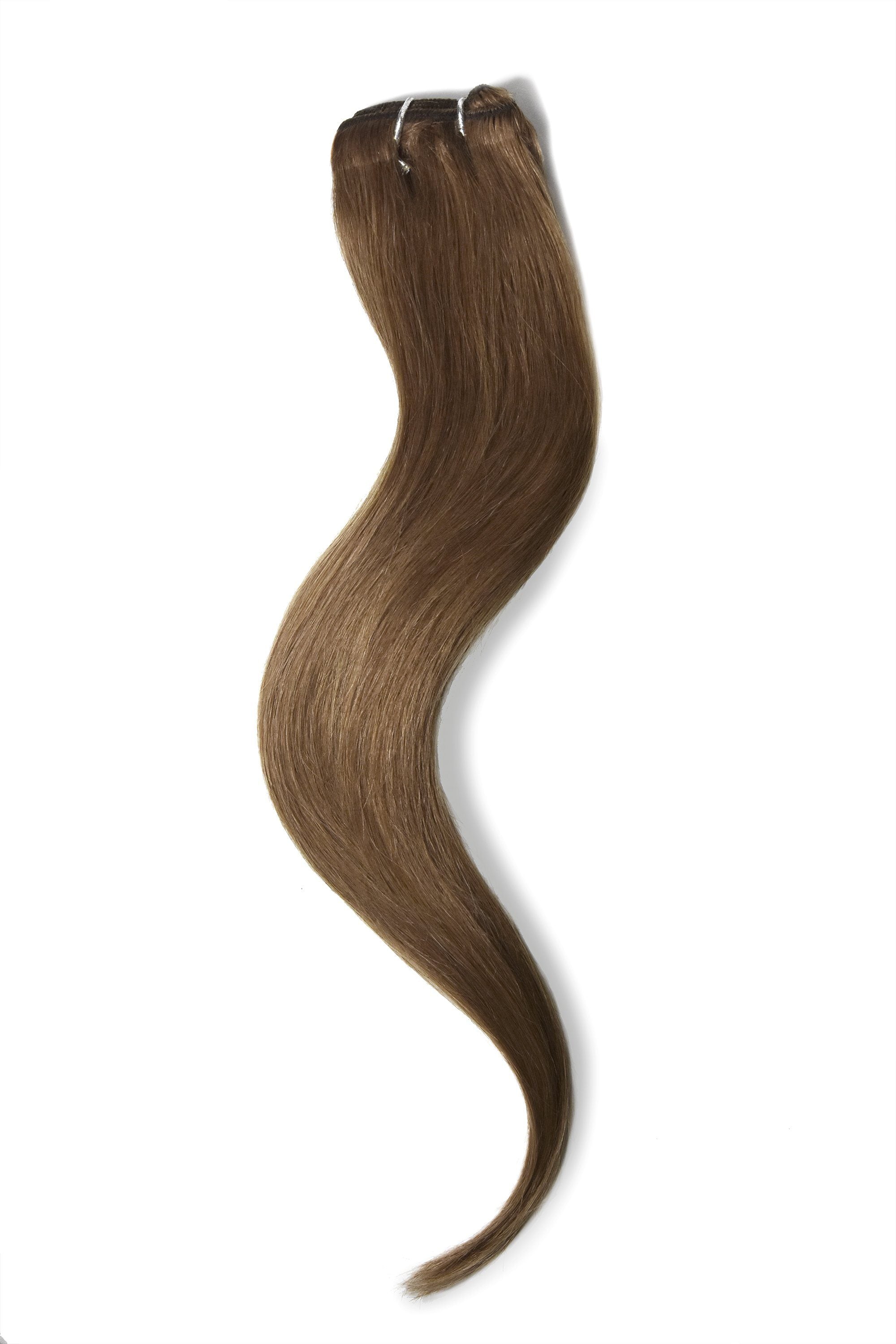 Medium Ash Brown 8 One Piece Clip In Hair Extensions Top Up