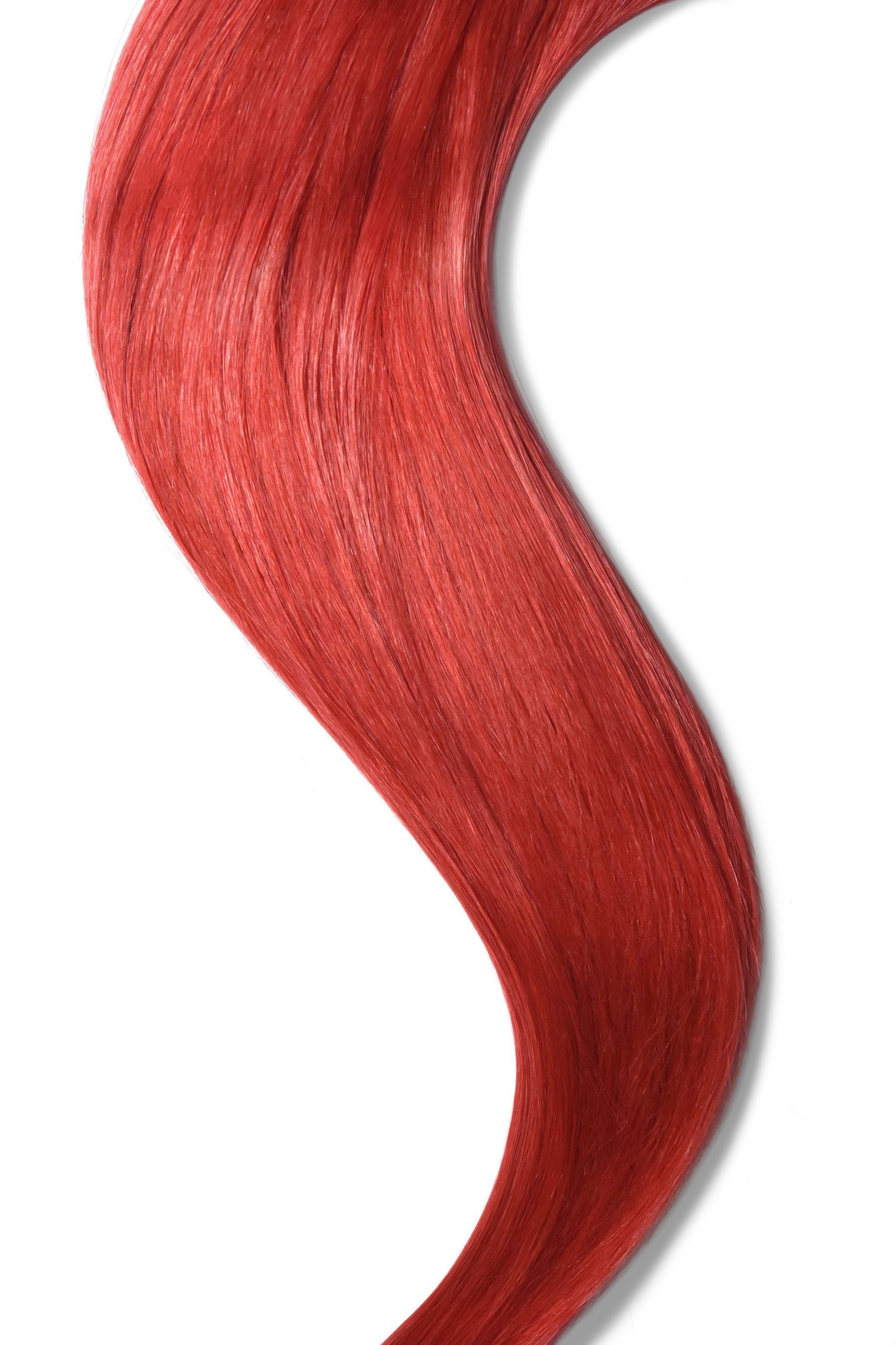 Bright Red Tape In Hair Extensions