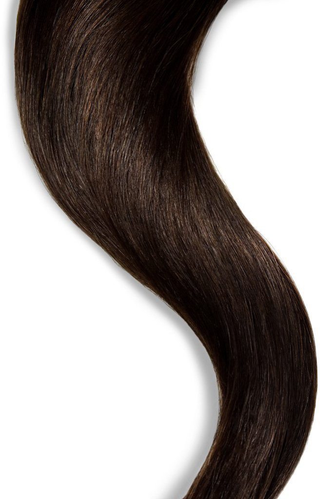 real human hair tape in extensions dark brown