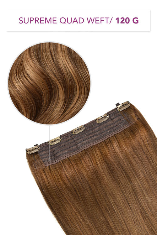 Light Auburn 30 Supreme Quad Weft One Piece Clip In Hair Extensions