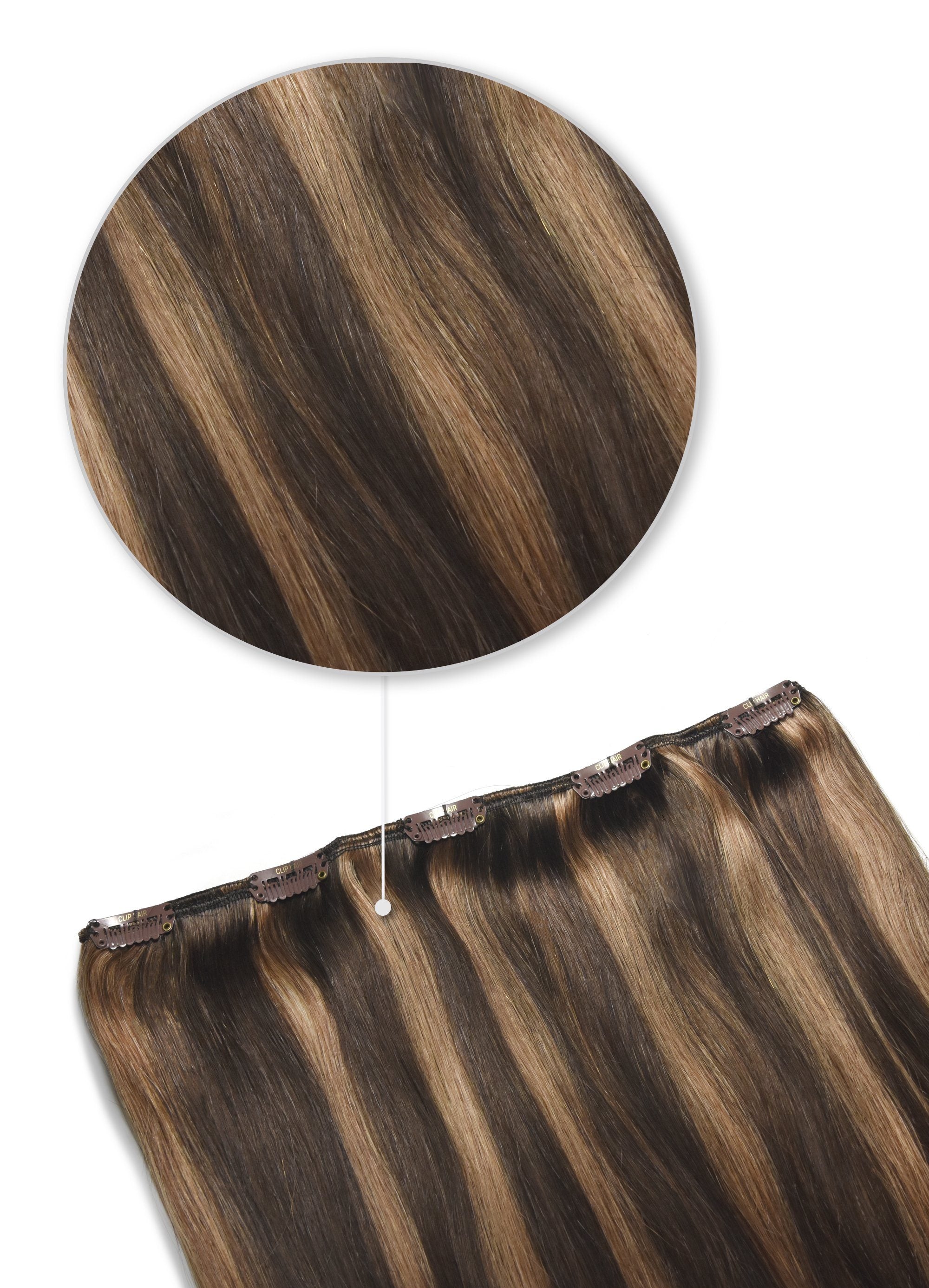 Cinnamon Brownie 4 30 One Piece Clip In Hair Extensions