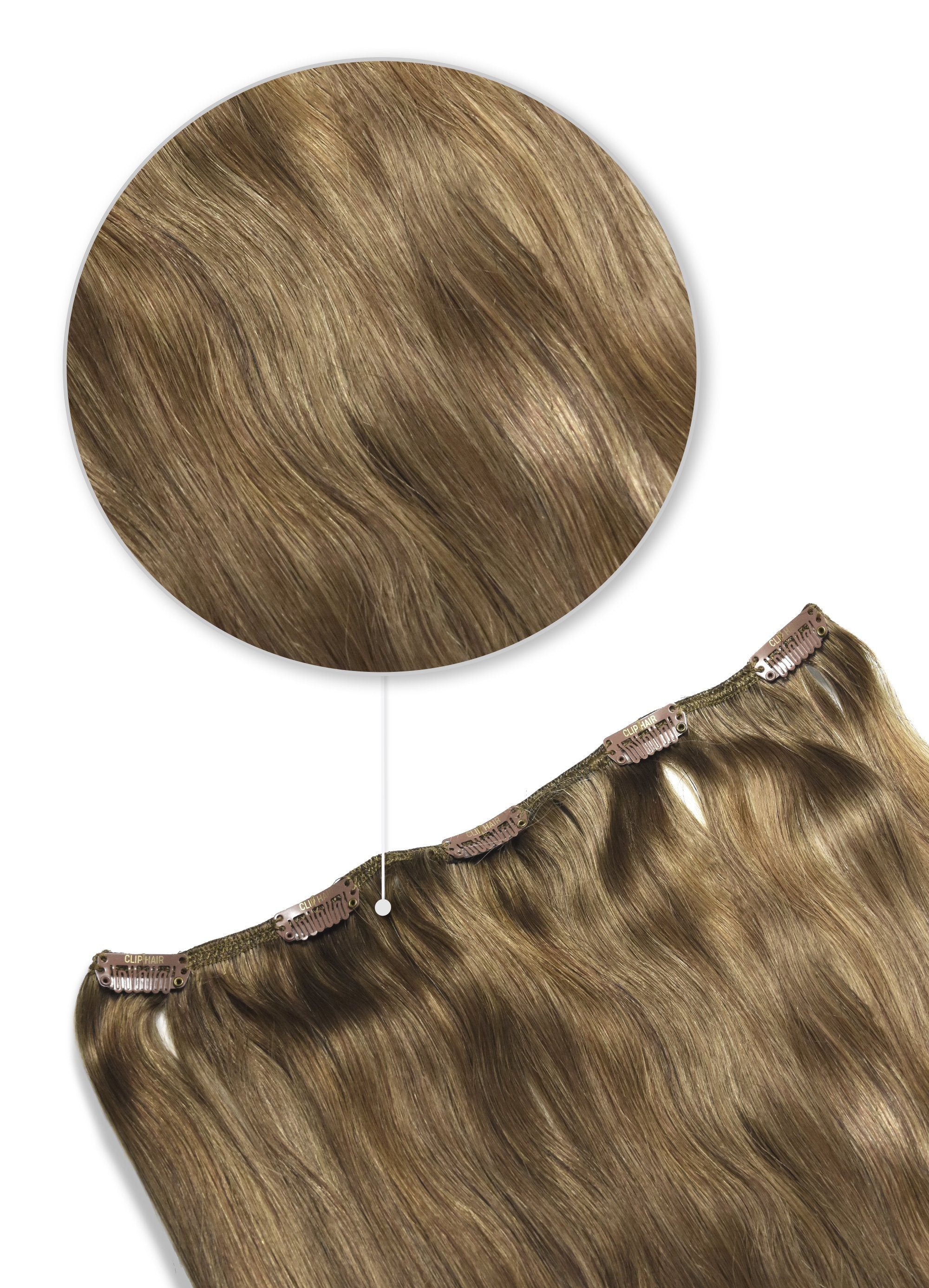 Clip in human outlet hair extensions one piece