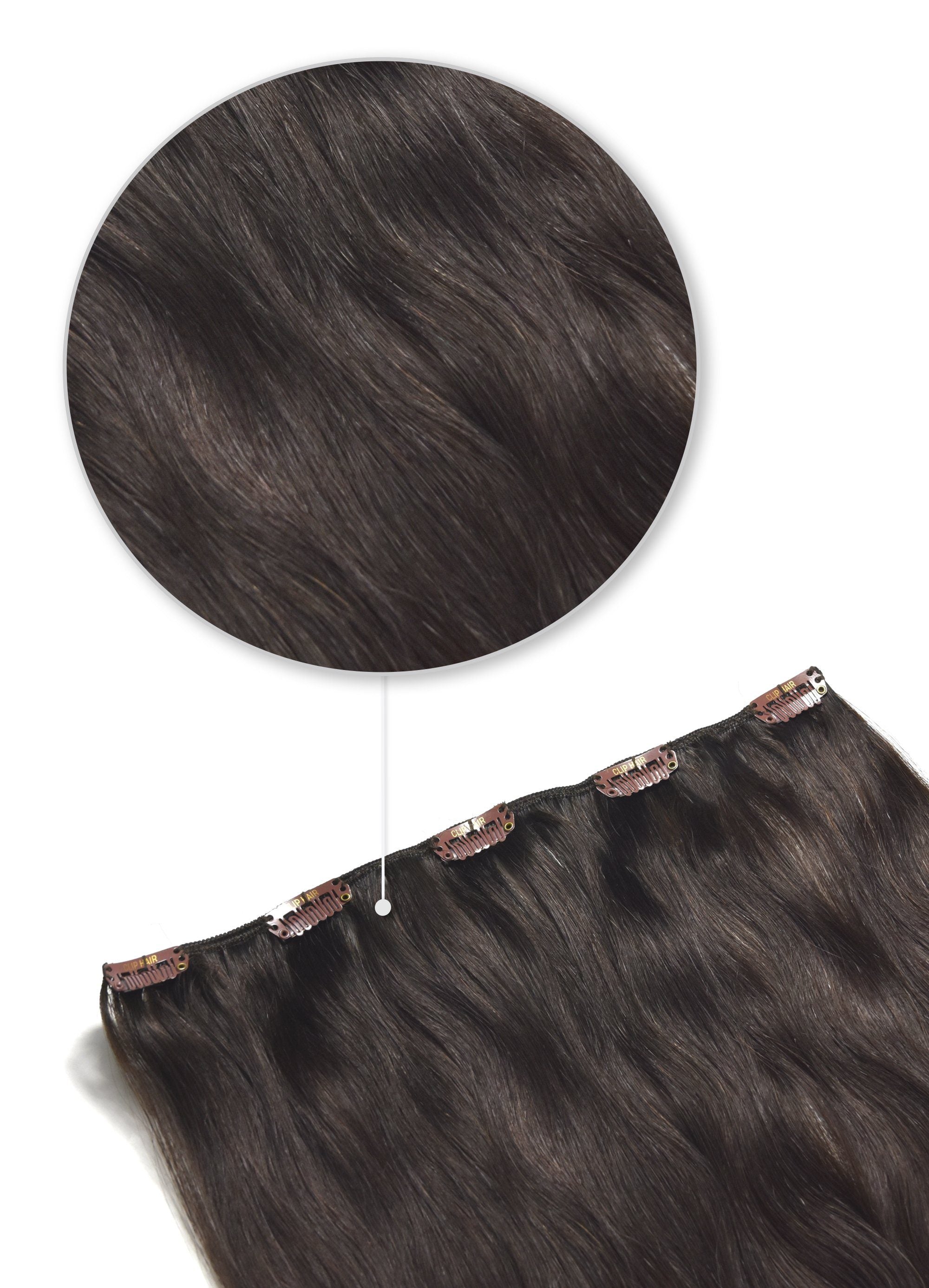 Darkest Brown One Piece Clip In Hair Extensions Cliphair UK