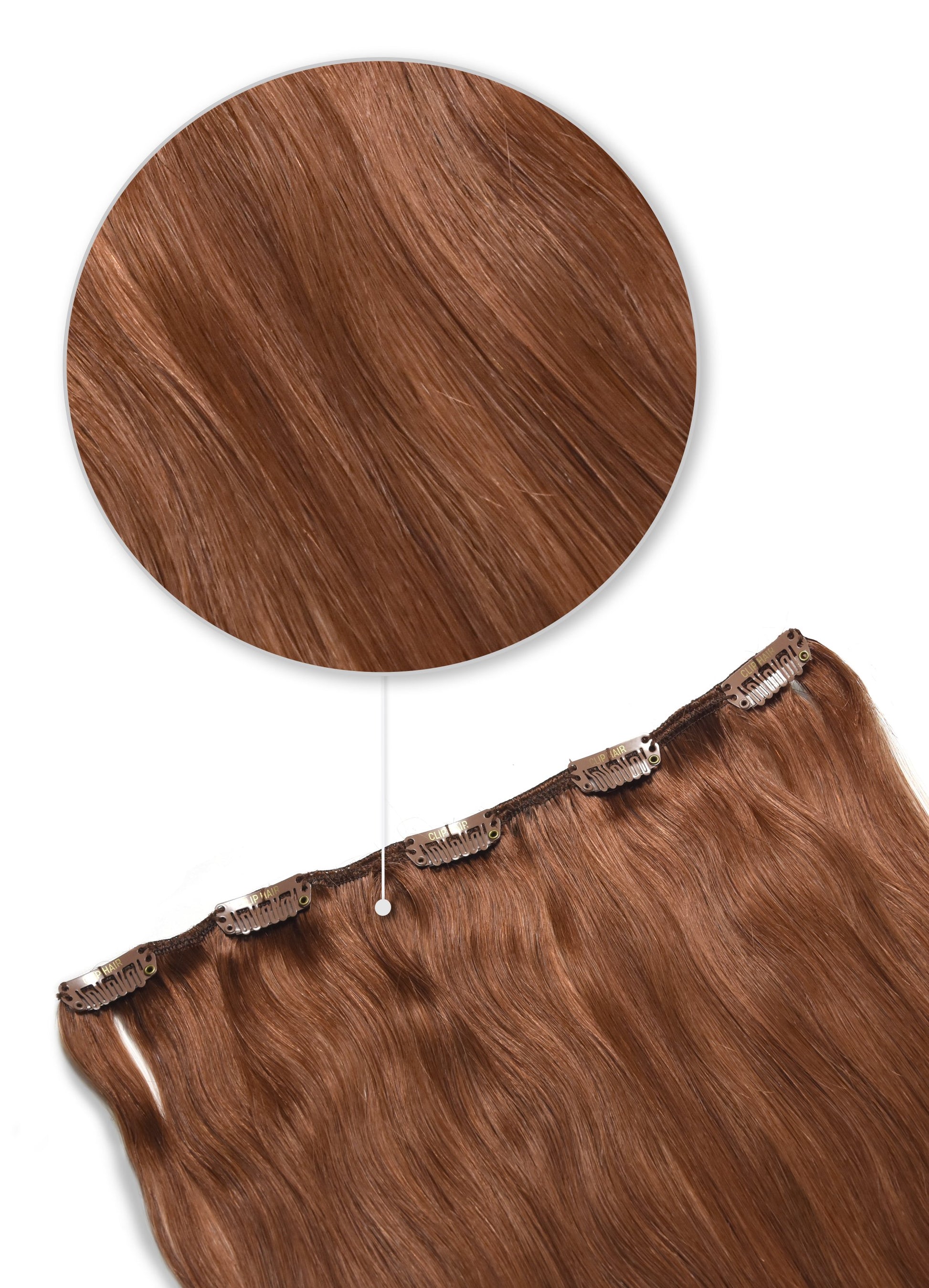 clip in human hair extensions one piece dark auburn 