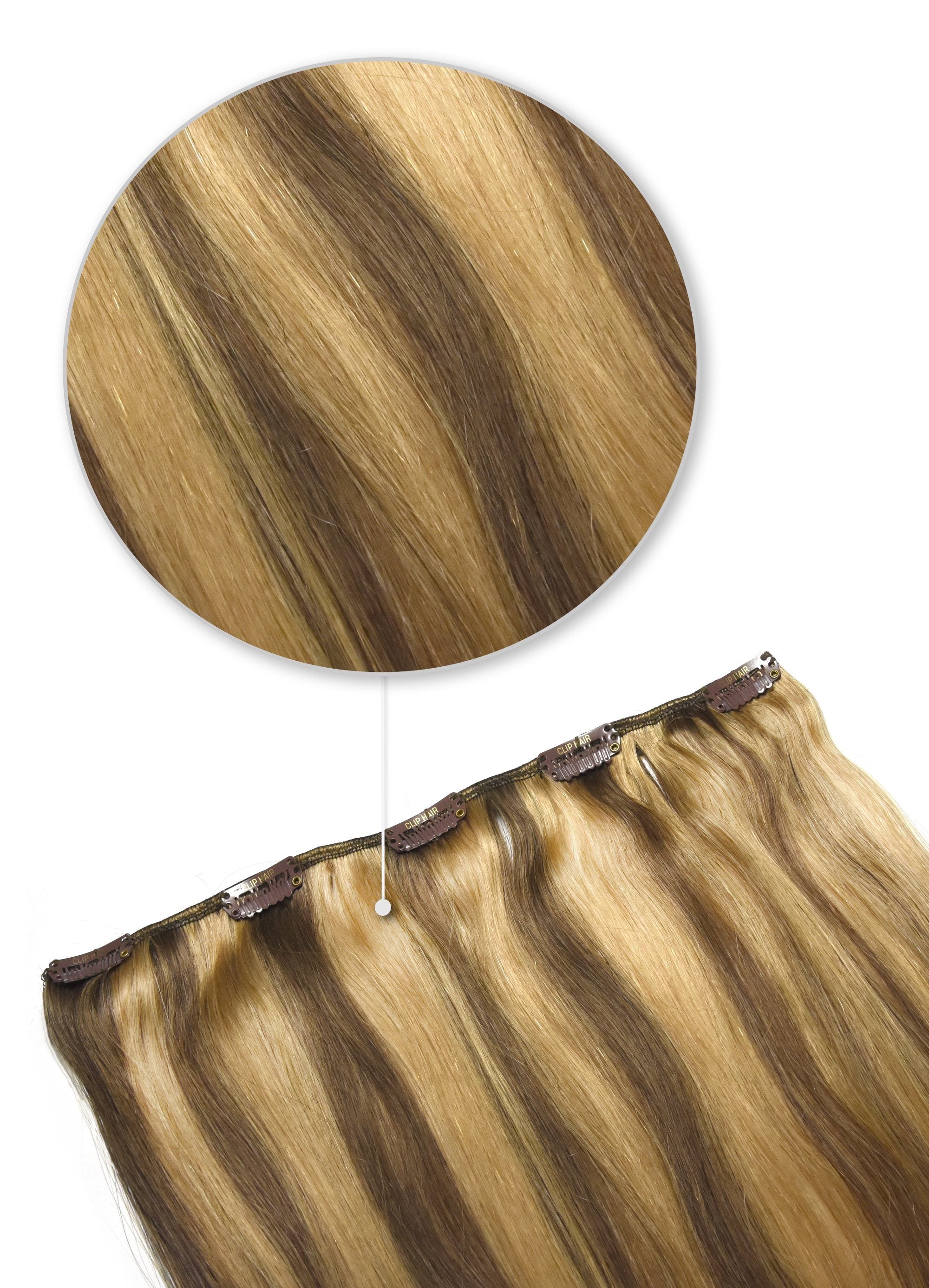 Hazelnut Brondie 6 27 One Piece Clip In Hair Extensions Top Up