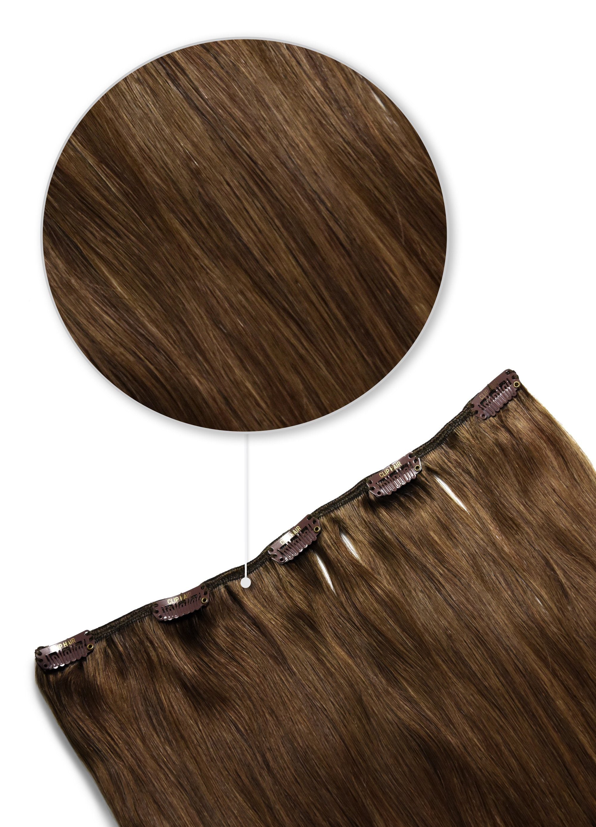 Chestnut Brown One Piece Top Up Extensions Cliphair UK