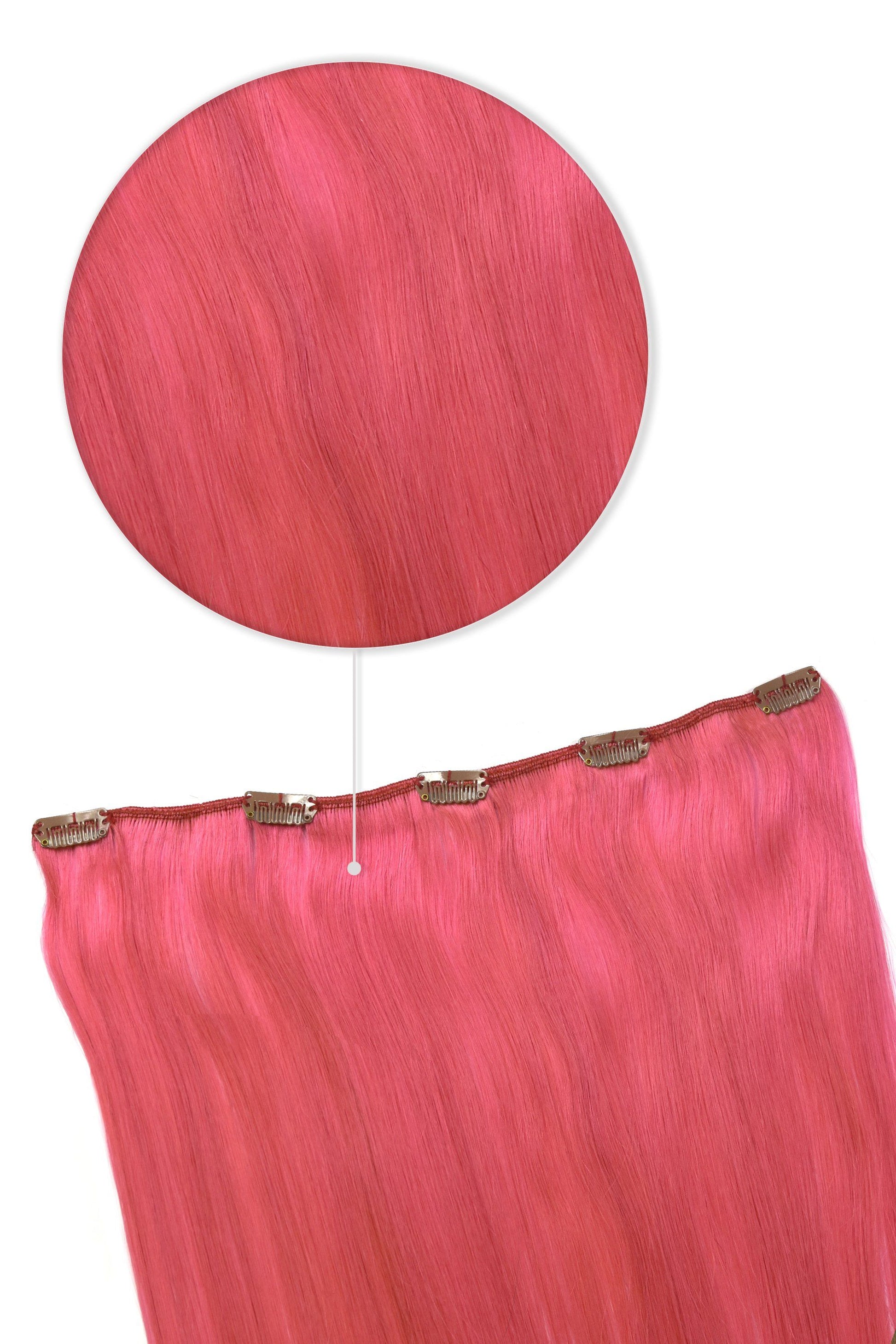 One Piece Top-up Remy Clip in Human Hair Extensions - Pink One Piece Clip In Hair Extensions cliphair 