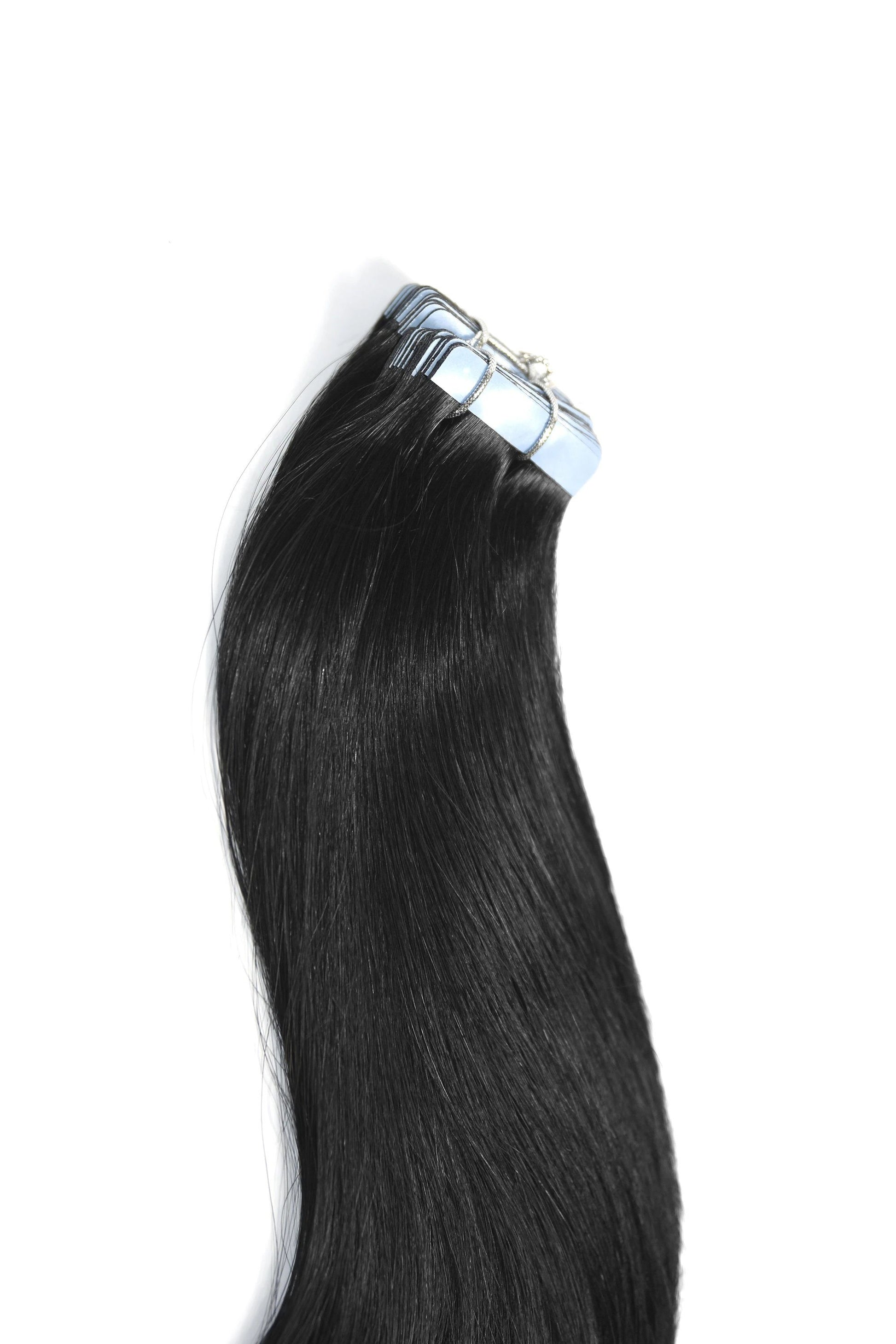 tape extensions jet black