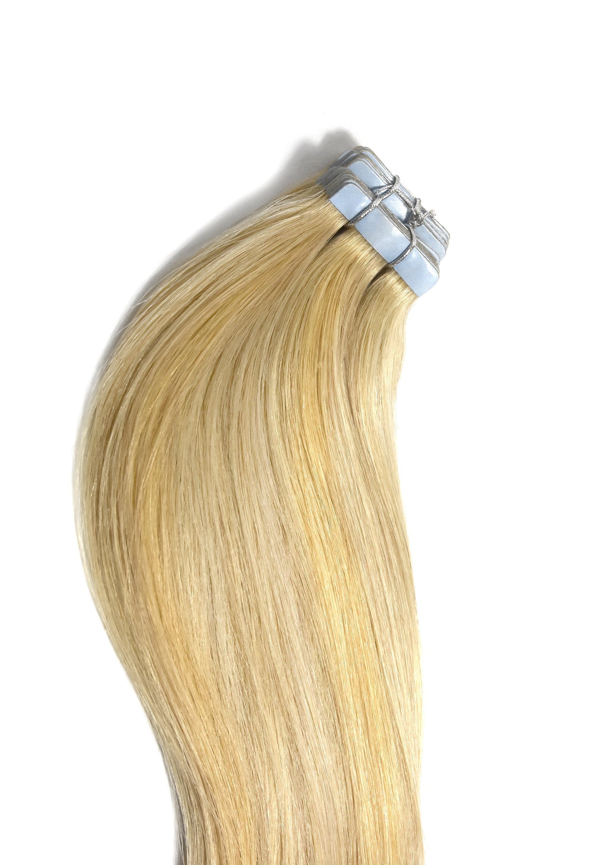 tape extensions golden blonde highlights