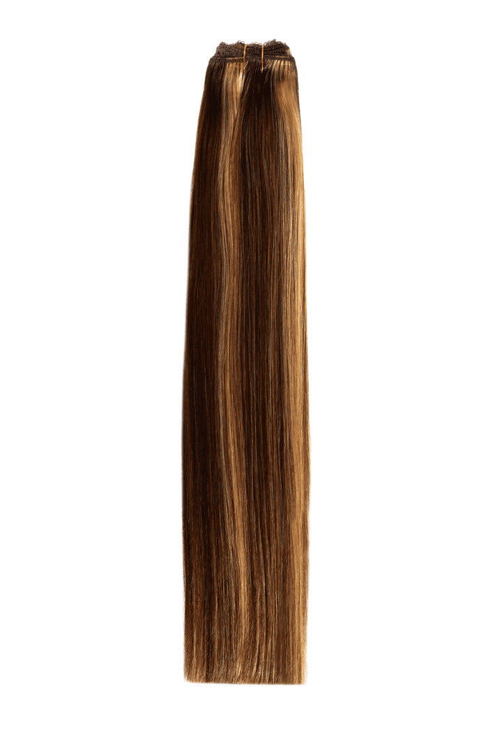 Chocolate Honey 4 27 Double Drawn Weft Weave Extensions