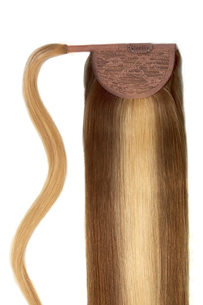 Chocolate Honey 4 27 Straight Up Wrap Around Ponytail Extension