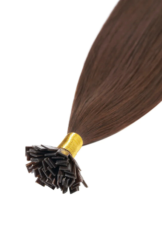 Medium Brown (#4) Remy Royale Flat Tip Hair Extensions