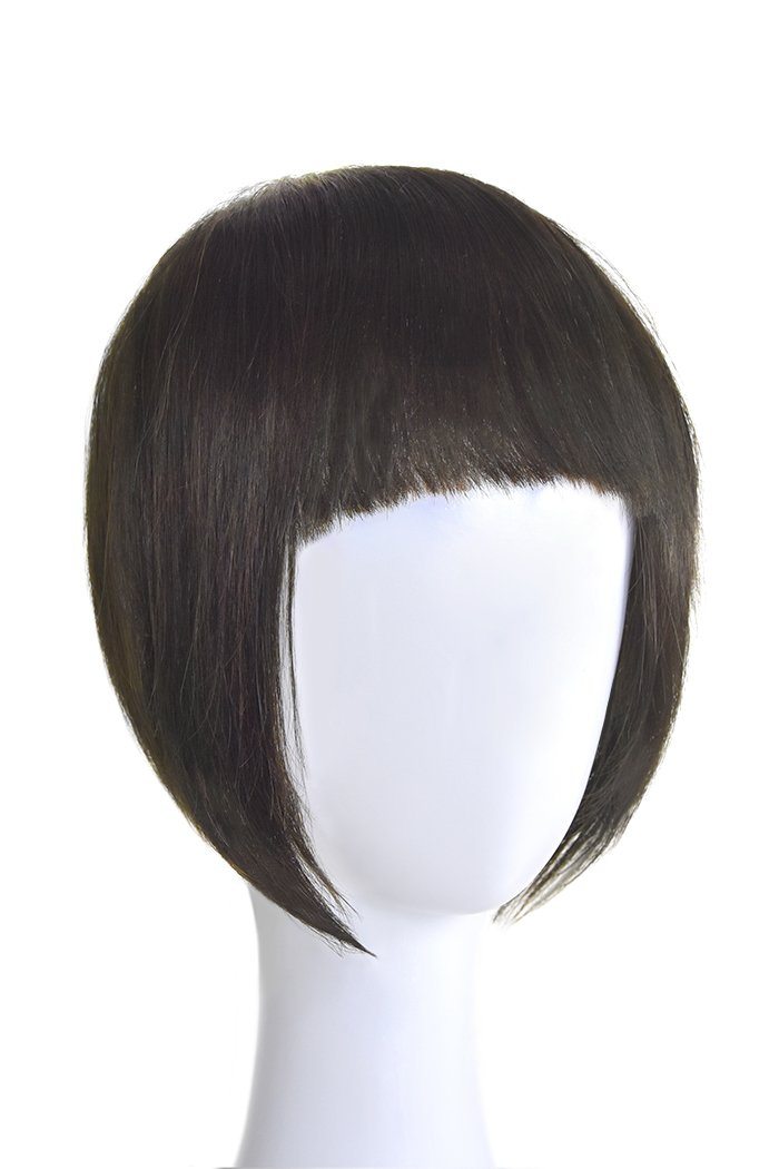 Clip in /on Remy Human Hair Fringe / Bangs - Brown (#3) Clip In Fringe Extensions cliphair 