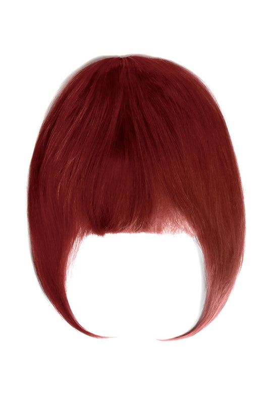 Deep Red Clip In Fringe