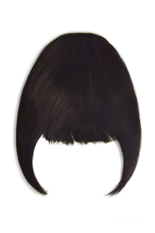 Clip in /on Remy Human Hair Fringe / Bangs - Darkest Brown (#2) Clip In Fringe Extensions cliphair 