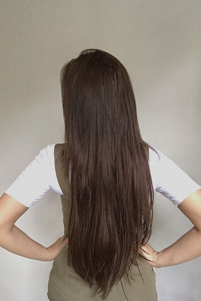 Dark Brown 3 Double Wefted Full Head Clip In Hair Extensions