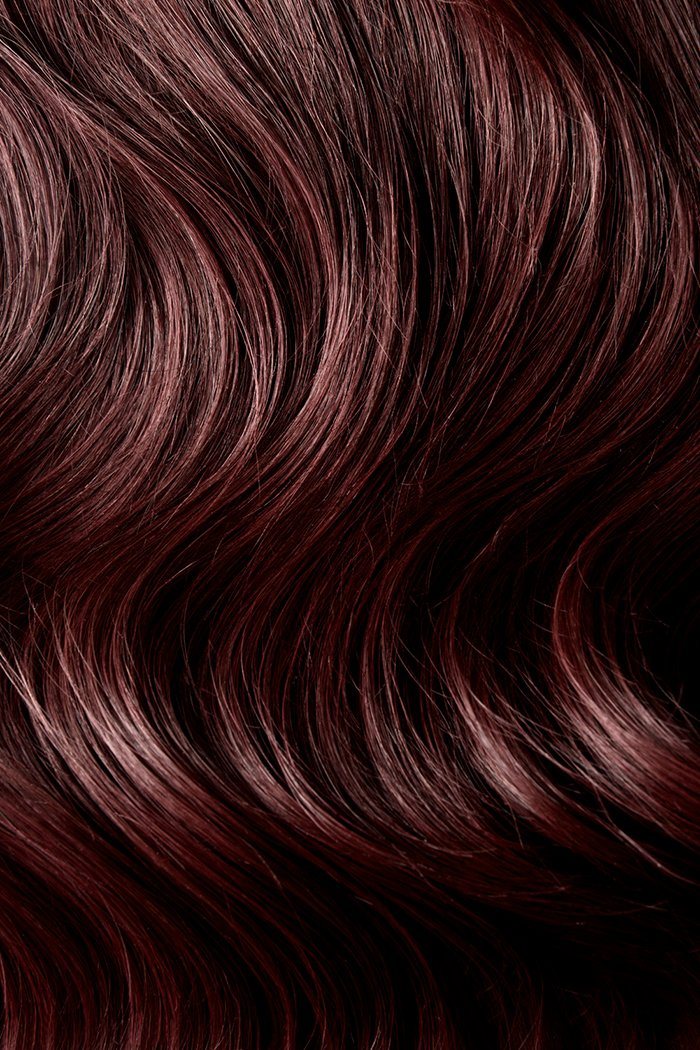 Mahogany Red 99J Double Wefted Full Head Clip In Hair Extensions