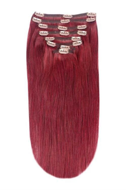 Deep Red Full Head Clip In Hair Extensions