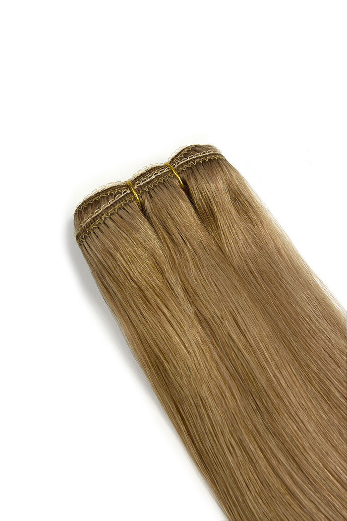 Light brown Weft weave hair extensions double drawn hair