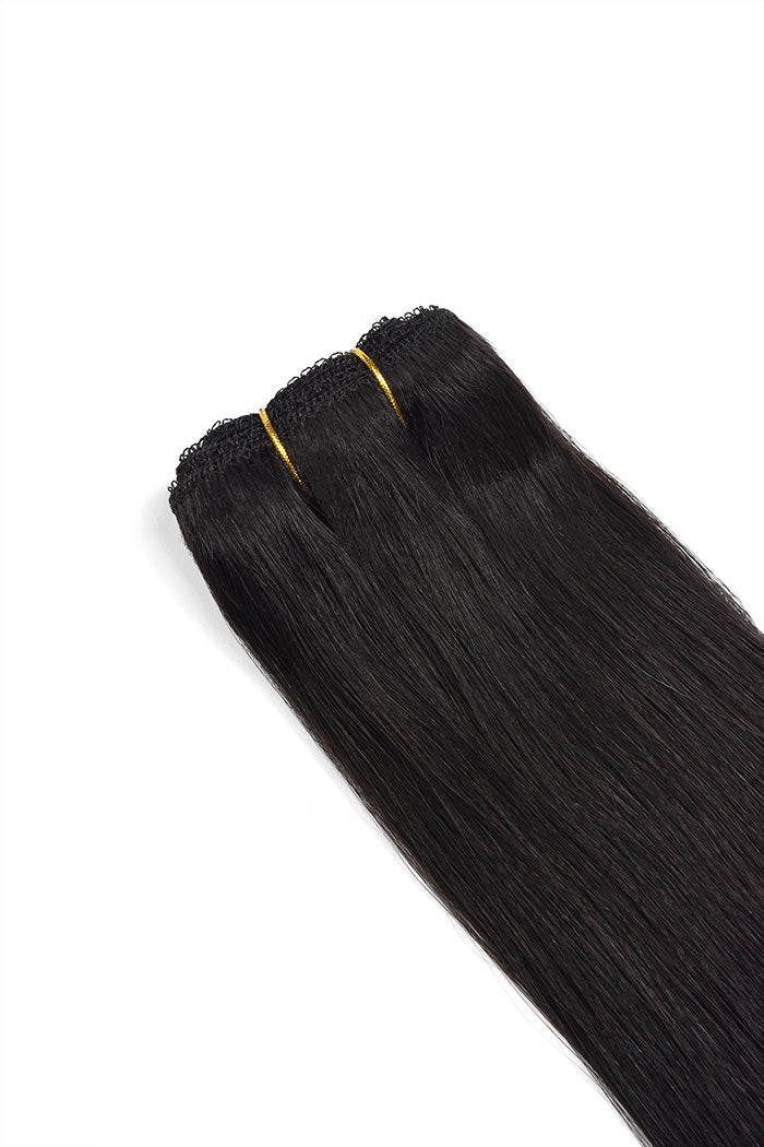 Weft weave hair extensions double drawn hair