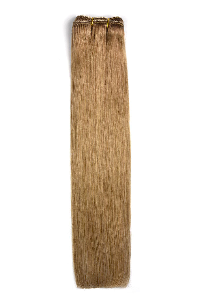 Light brown Weft weave hair extensions double drawn hair