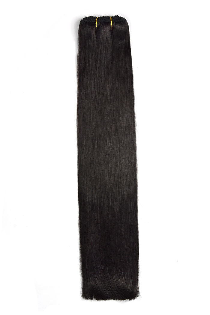 Weft weave hair extensions double drawn hair