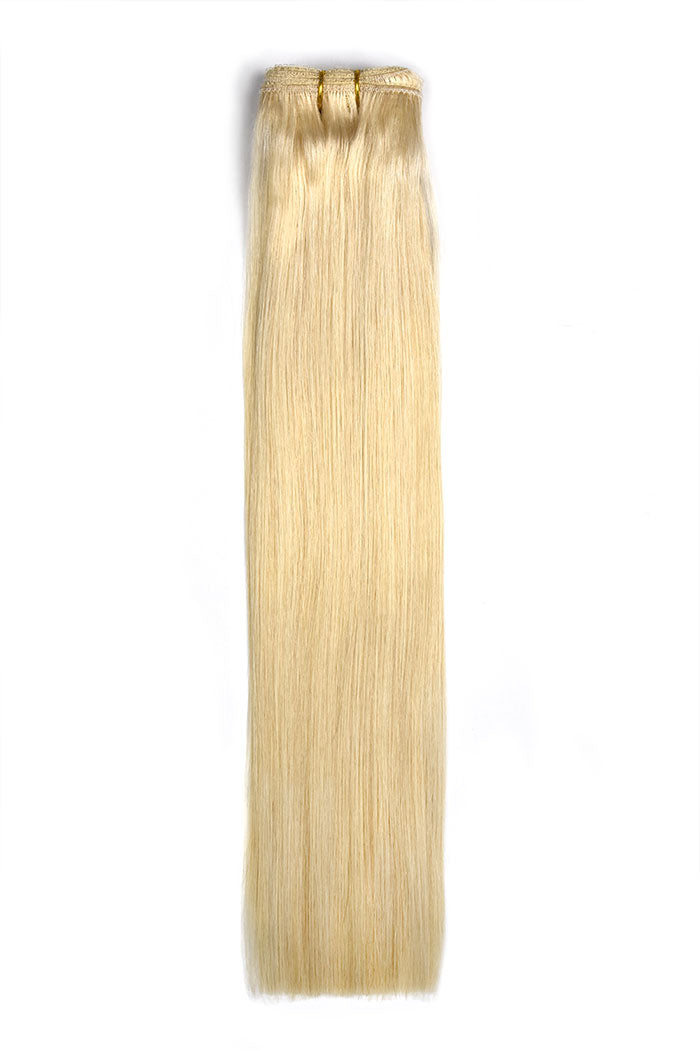 Lightest Blonde Weft weave hair extensions double drawn hair