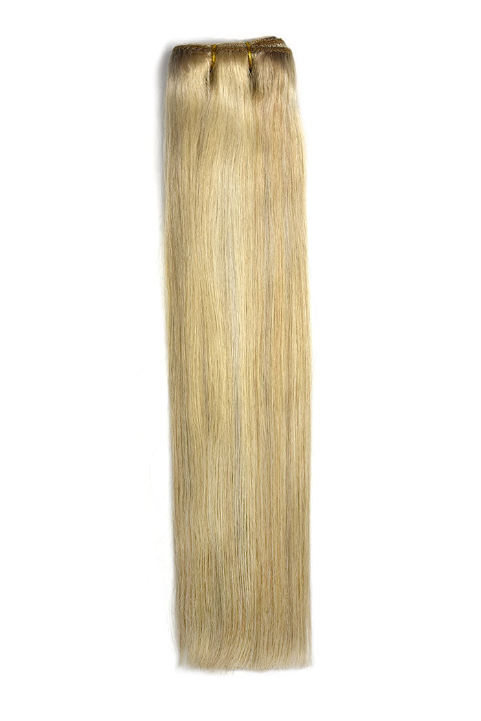 Weft weave hair extensions double drawn hair Silver Blonde hair