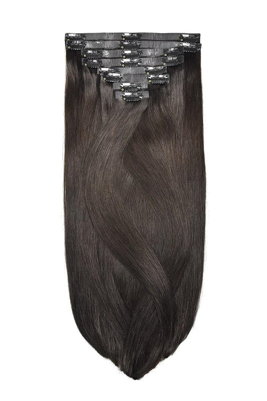 Remy Royale Seamless Clip ins - Darkest Brown (#2) Remy Royale Seamless Clip ins Cliphair 