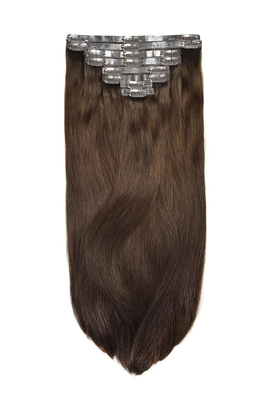 Remy Royale Seamless Clip ins - Medium Brown (#4) Remy Royale Seamless Clip ins Cliphair 