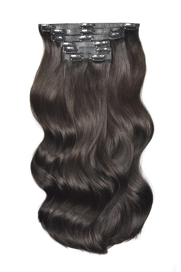 Remy Royale Seamless Clip ins - Darkest Brown (#2) Remy Royale Seamless Clip ins Cliphair 