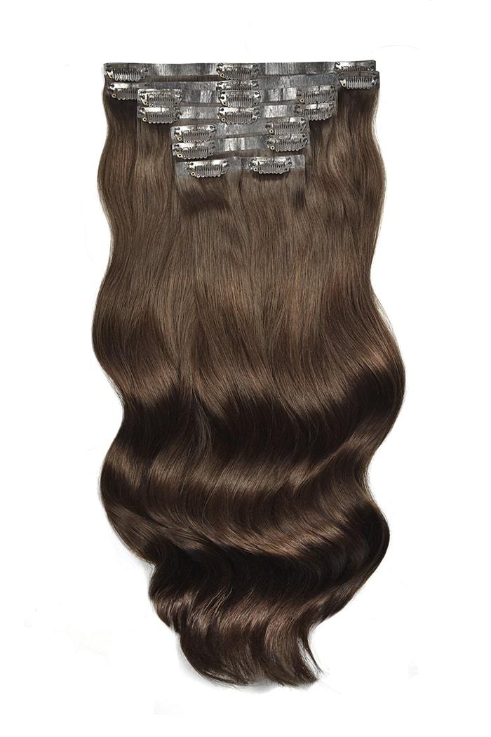 Remy Royale Seamless Clip ins - Medium Brown (#4) Remy Royale Seamless Clip ins Cliphair 