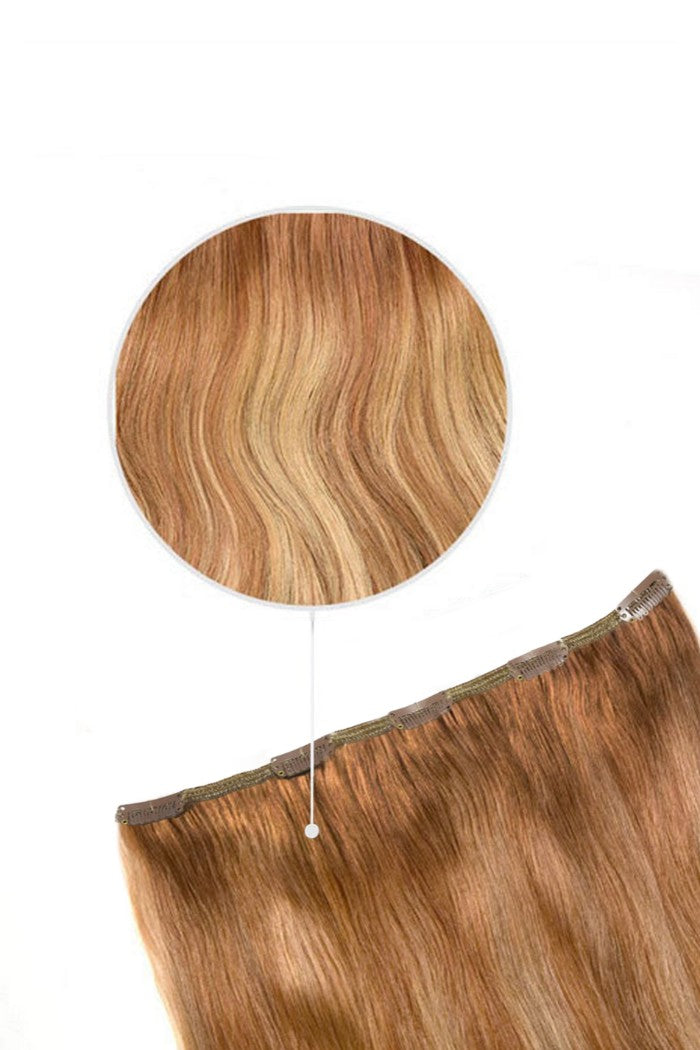 Cinnamon Swirl Balayage One Piece Clip In Hair Extensions Top Up