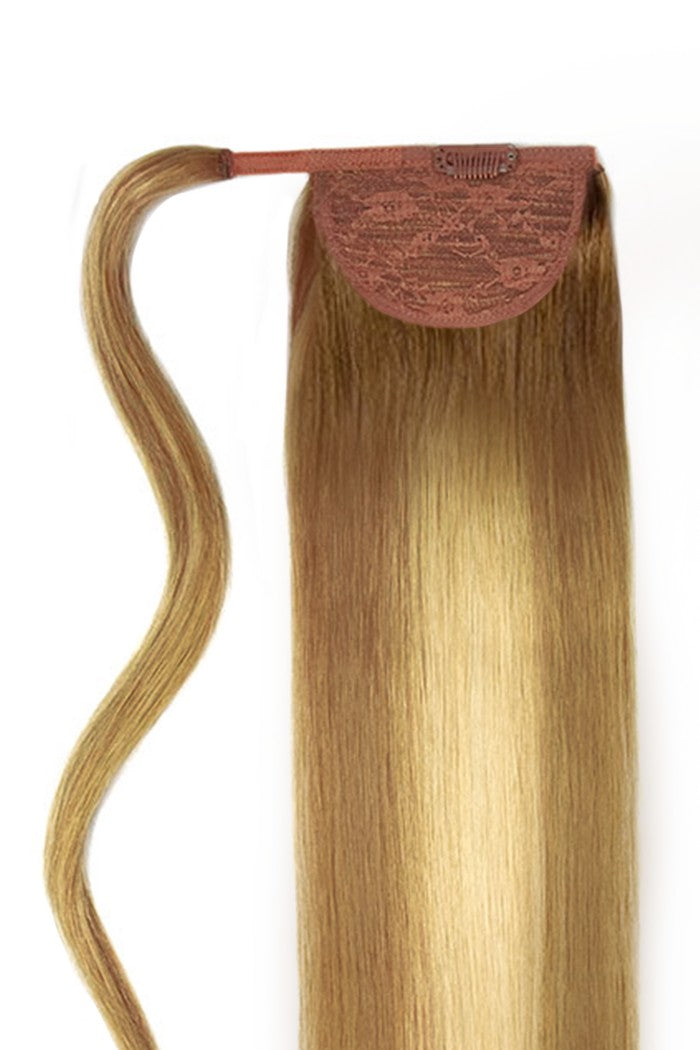 Chestnut Bronde Balayage Straight Up Wrap Around Ponytail Cliphair UK