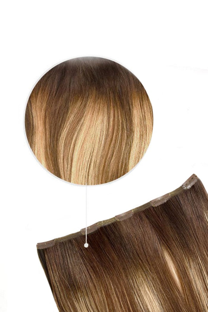 chestnut honey balayage top up quad weft