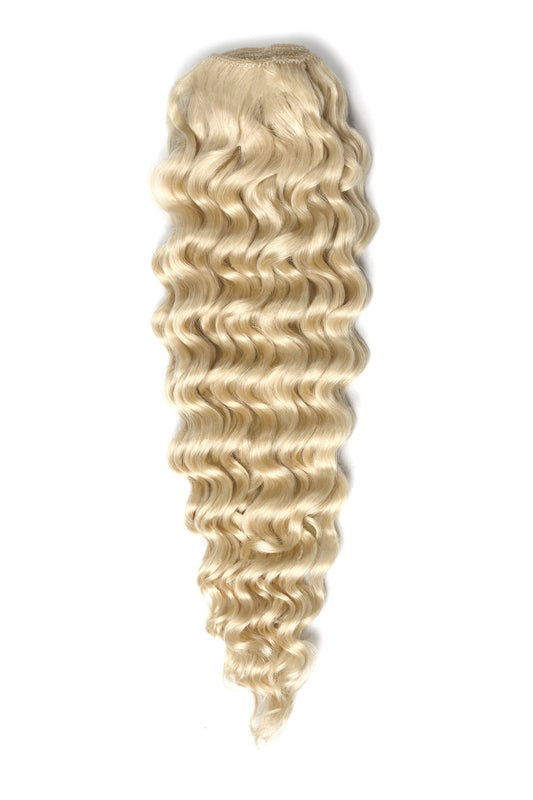 Curly Full Head Remy Clip in Human Hair Extensions - Lightest Blonde (#60) Curly Clip In Hair Extensions cliphair 