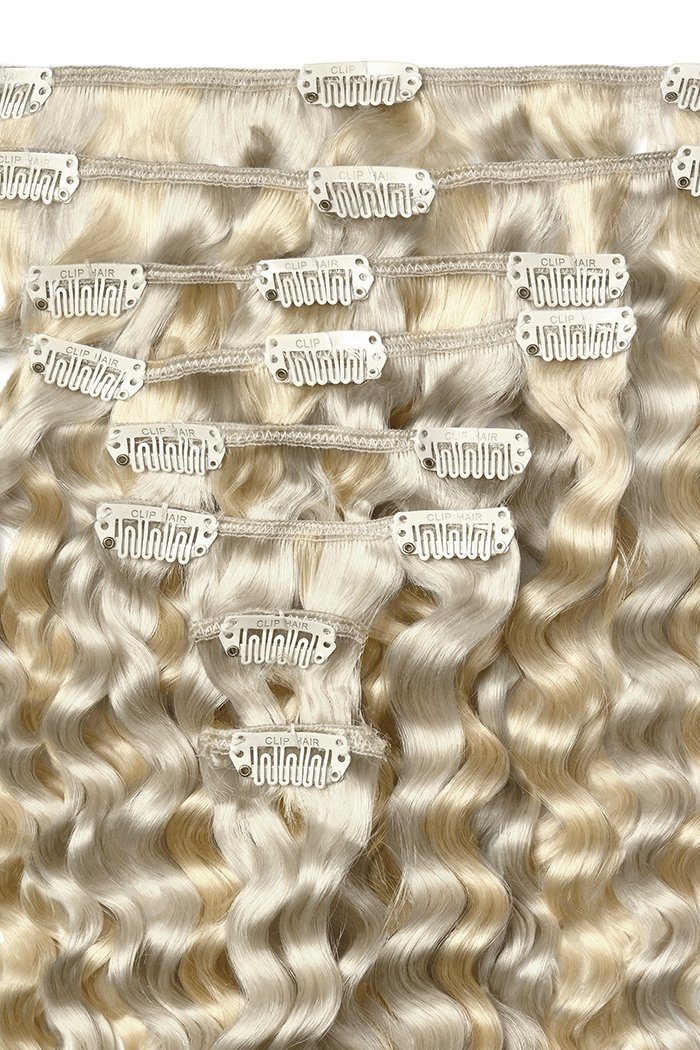 Curly Full Head Remy Clip in Human Hair Extensions #60/SS Curly Clip In Hair Extensions cliphair 